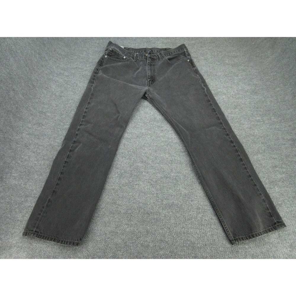 Levis Mens Jeans 505 Regular Fit Charcoal Gray Faded Denim 38x32